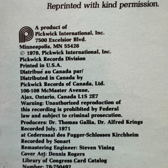 1978 Handel "The Water Music" Quint Essence Vinyl LP Vintage Record - Picture 3 of 7